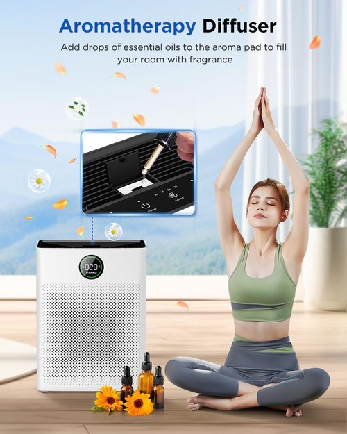MOOKA H13 True HEPA Air Purifier - 2 Pack for Large Rooms, Pets & Allergens - Ideal for Bedrooms