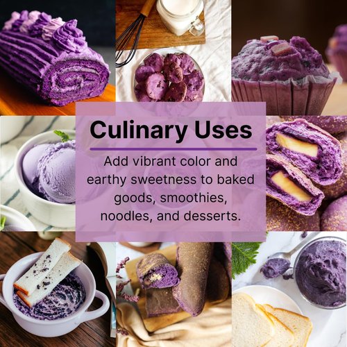 La Voie Pure Purple Sweet Potato Powder 8oz - One Ingredient Ube, Vegan, Non-Gmo, Purple Yam, Food Coloring