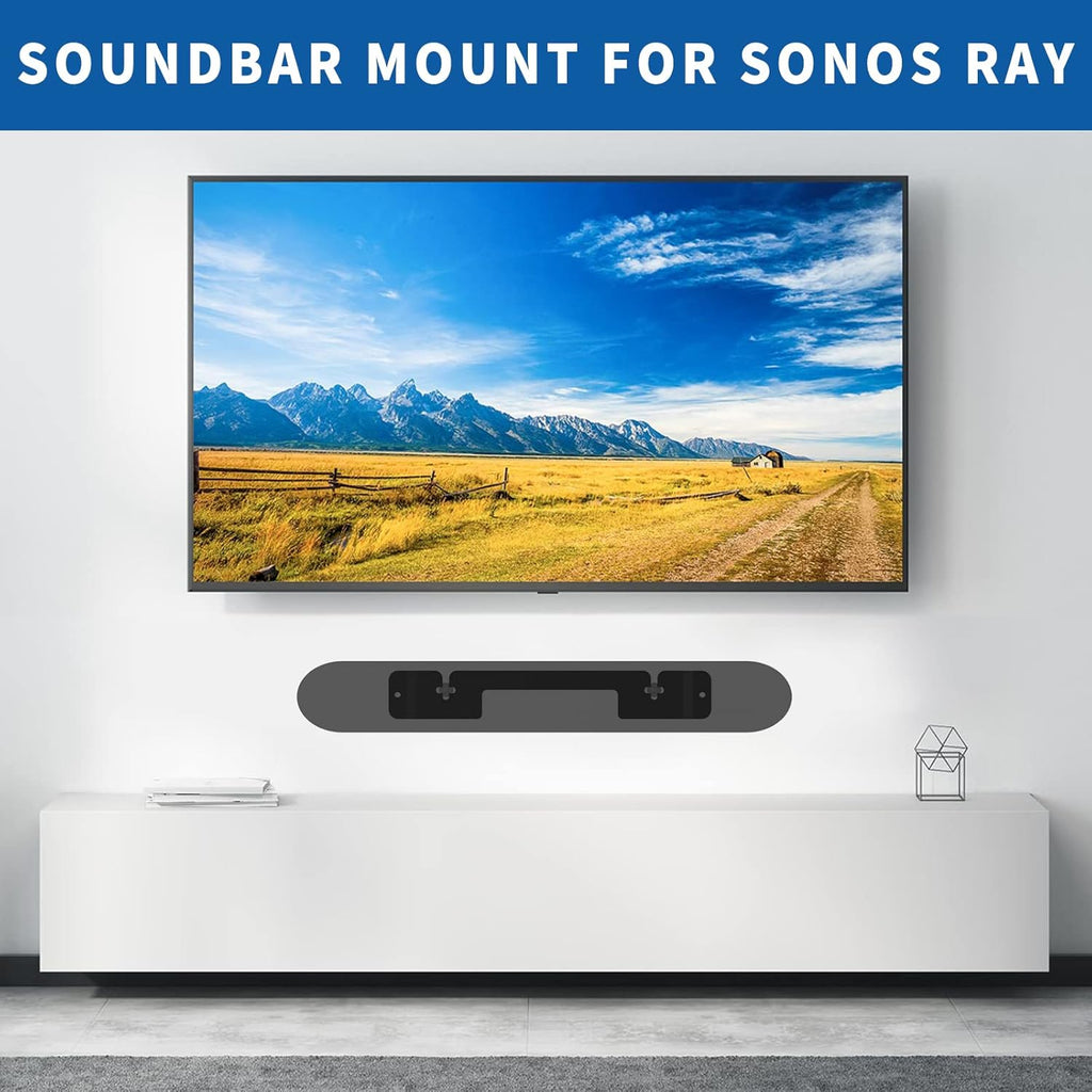 Sonos Ray Soundbar Mount - Heavy Duty Floating Wall Bracket for Easy Installation | Black