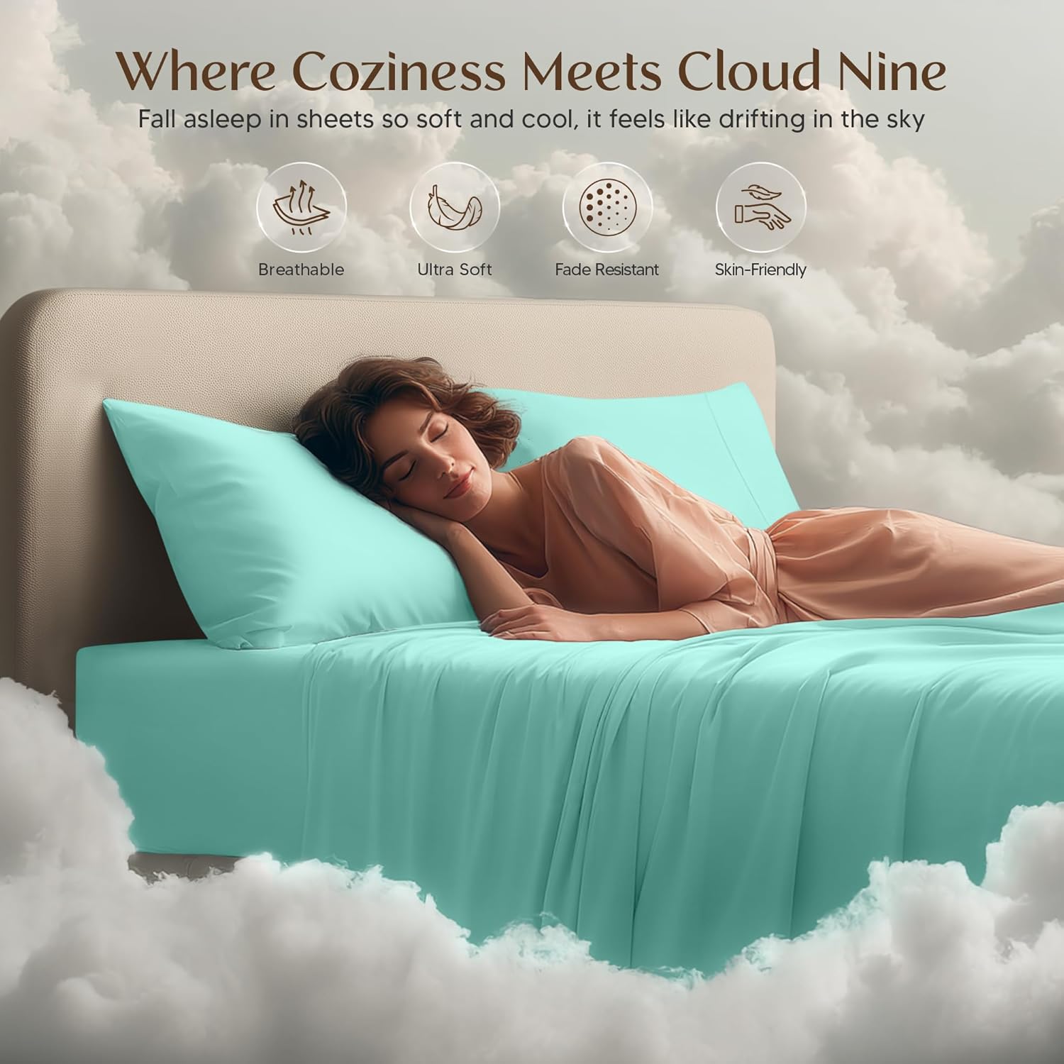 Utopia Bedding Twin XL Sheet Set - Soft & Breathable Microfiber | 3-Piece Set in Spa Blue