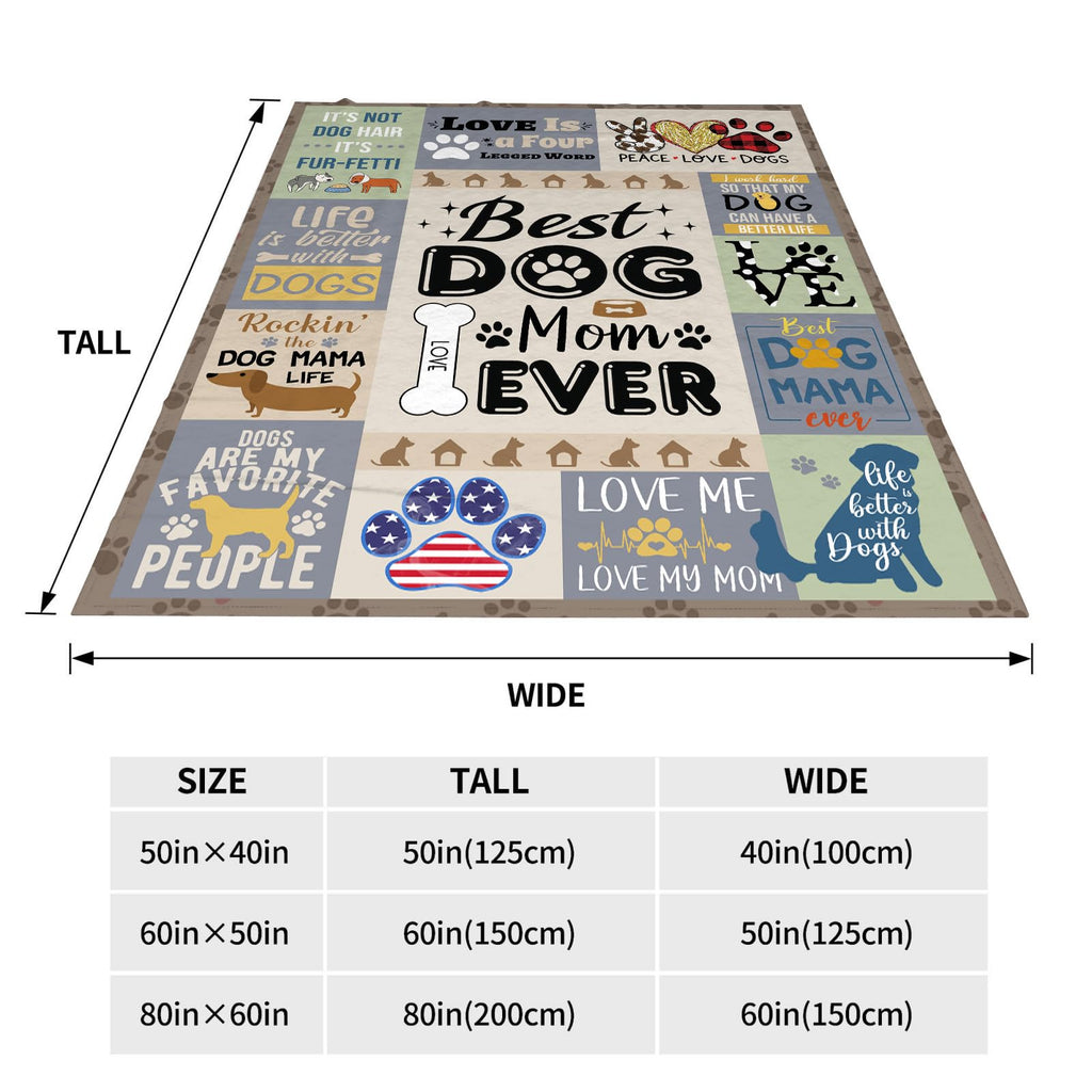 AJIIUSV Dog Mom Gifts for Women, Gifts for Dog Lovers Women, Mothers Day Dogs Lovers Gift Throw Blanket 50x60 Inch