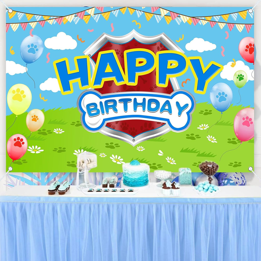 Skiennix Cartoon Dog Theme Backdrop - 5x3ft Photography Background for Kids' Birthday Party Decorations