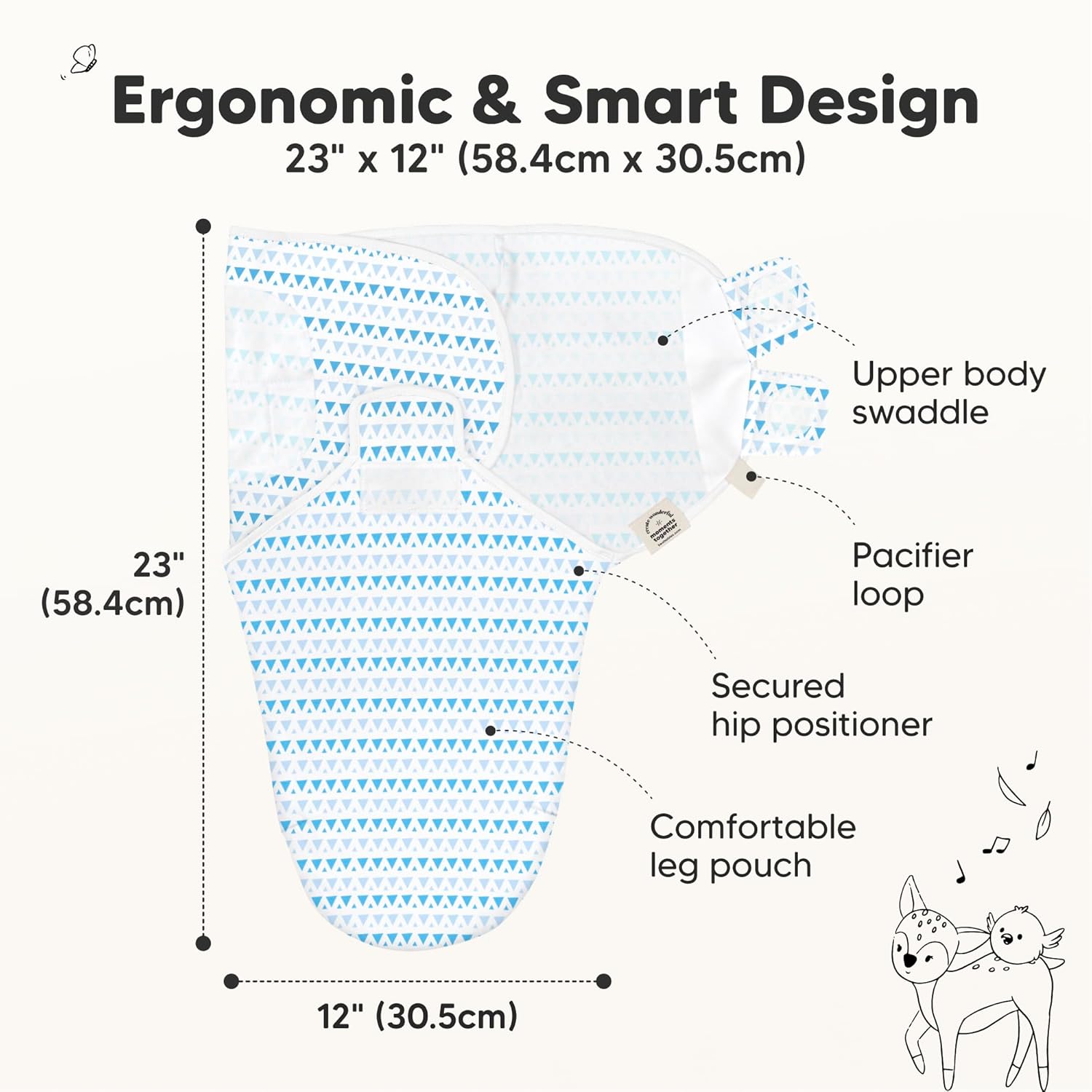 Organic Baby Swaddle Sleep Sacks by [Brand Name] - Soft & Snug for Newborns 0-3 Months | 3-Pack in Storm