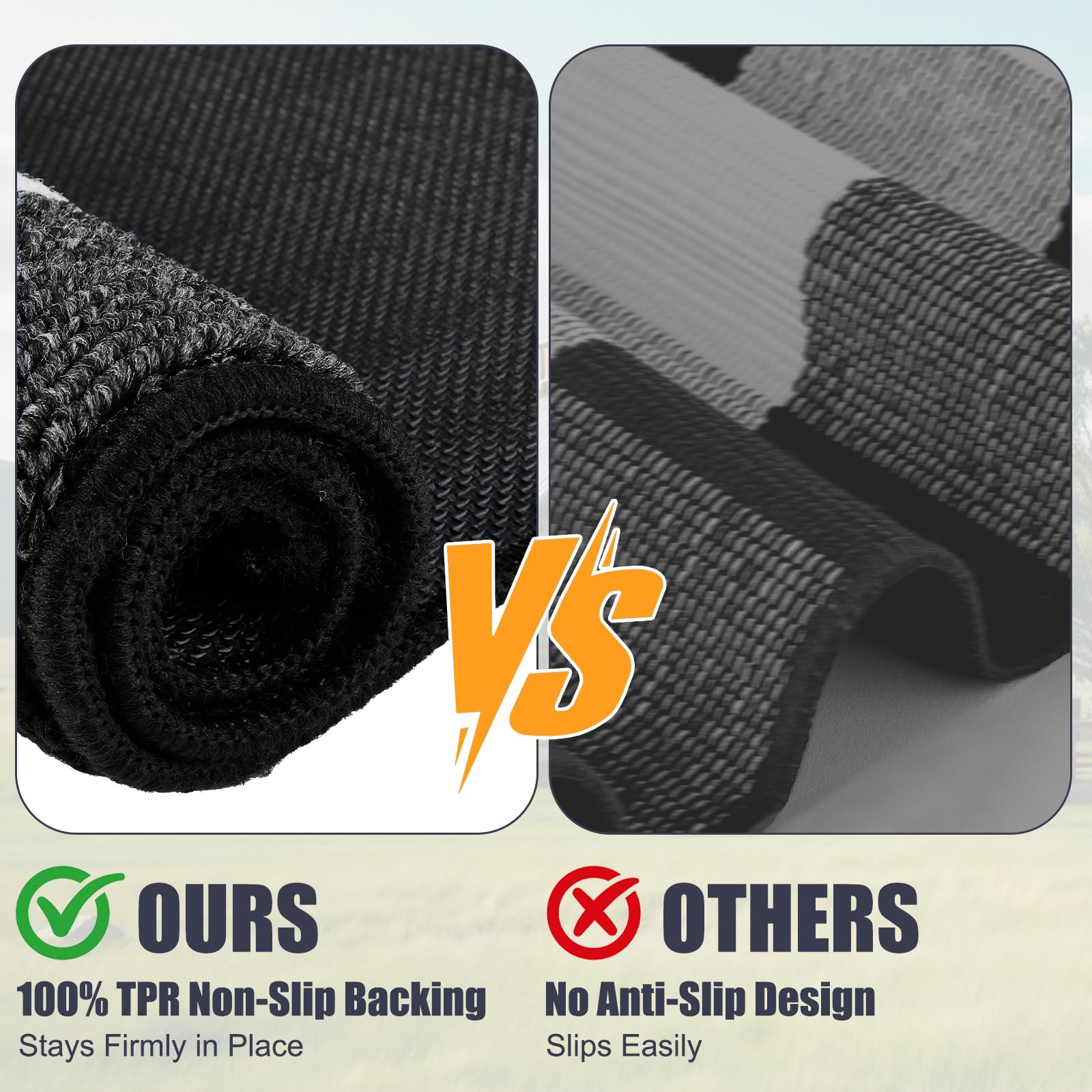 REFETONE Buffalo Plaid Rug 36"x59", Black and White Checkered Rug Rubber Backing Non-Slip Indoor Outdoor Rugs for Layered Door Mats, Washable Absorbent Carpet for Front Porch Farmhouse Entryway