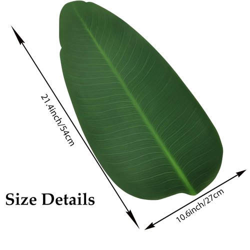 Large Rubber Banana Leaves, Leaf Placemats, 26 Pcs Artificial Heavyweight Banana Leaf Decoration for Hawaiian Party Jungle Adventure Theme Party Decor Table Runner Centerpieces Placemat 21.4'‘…