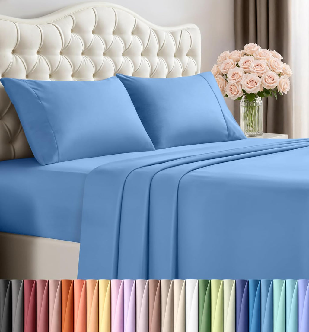 Utopia Bedding Queen Size Sheet Set - Soft, Breathable Microfiber | 4-Piece in Dutch Blue