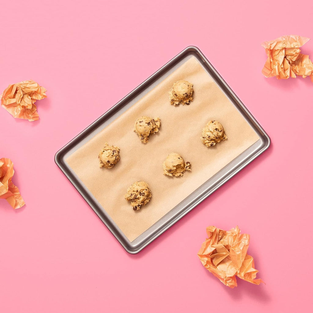 Parchment Paper by For Good - 24 Pre-Cut Half Sheets | Unbleached, Non-Toxic & Oven-Safe