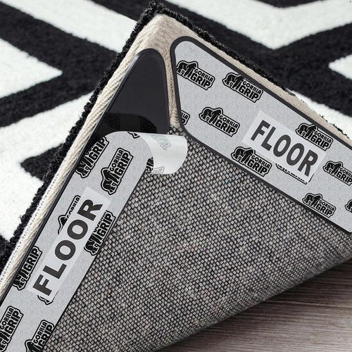 GORILLA GRIP Rug Gripper Pads - 12 Reusable Double-Sided Stickers for Secure Carpet Placement | Renter-Friendly Solution for Hardwood, Tile & Laminate Floors