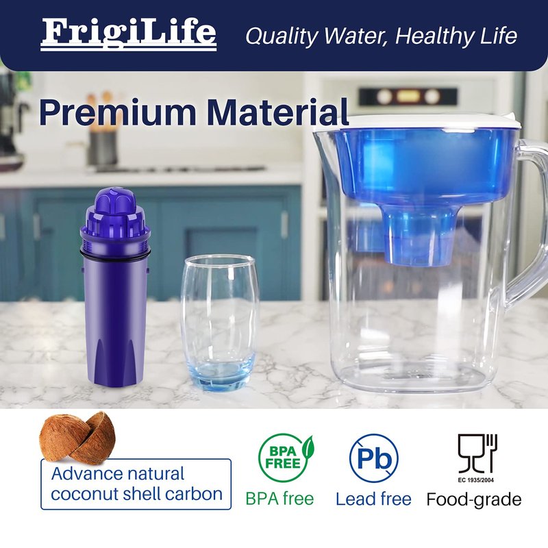 FrigiLife Pitcher Water Filter Replacement with Pur CRF950Z, CRF-950Z, DS-1800Z, PPT700W, CR-1100C, PPT711W, CR-6000C, PPT710W, PPF900Z, Compatible with more PUR Pitchers Dispensers, 4PACK
