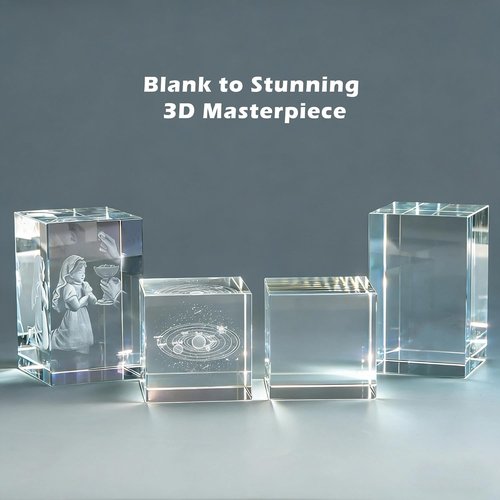 K9 Crystal | Genuine Blank Blocks for Inner Laser Engraving - High Clarity, Rectangular & Cube Sizes
