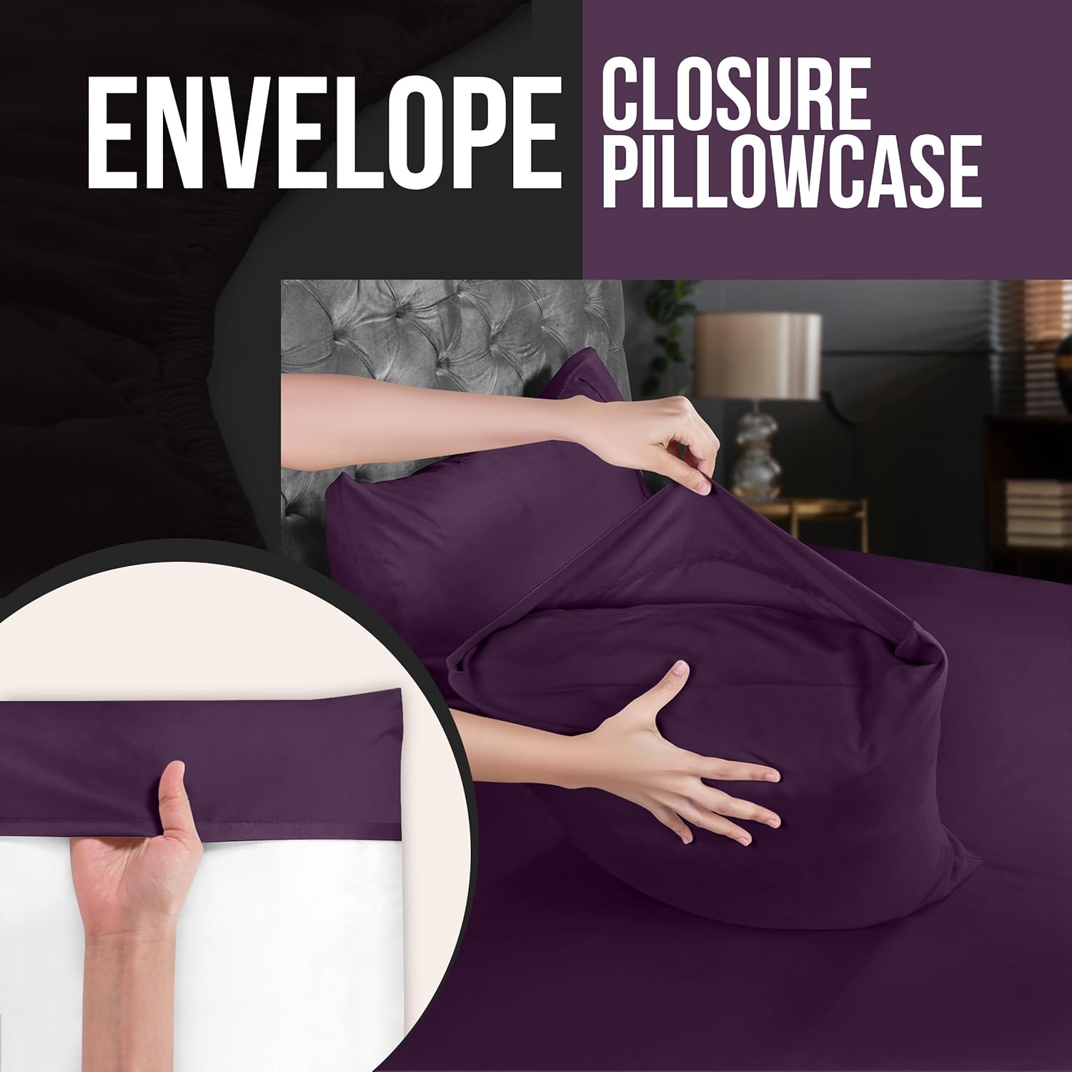 Utopia Bedding Queen Pillow Cases - 12 Pack Soft Brushed Microfiber | Fade Resistant 20 x 30 Inches (Purple)