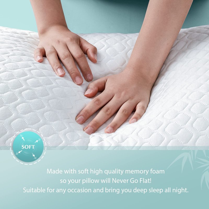 Rainmr Extra Thick Body Pillow Memory Foam – Long Pillow for Adults – Thicker Inner Case – Soft & Cooling Double Pillowcases, 20 x 54 inchesThicker Inner Body Pillow