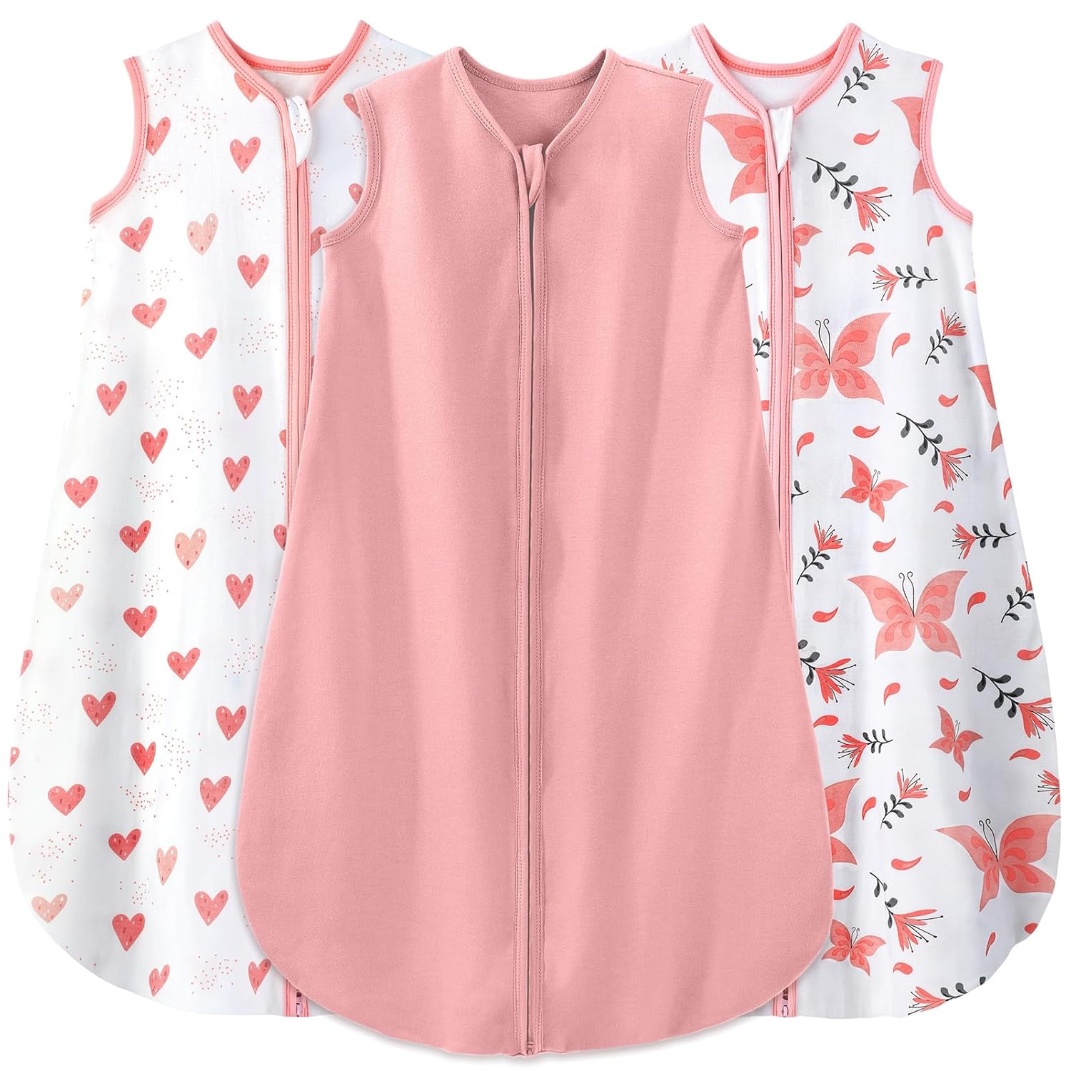 Yoofoss Baby Sleep Sack - 100% Organic Cotton Wearable Blanket for 12-18 Months | Lightweight 2-Way Zipper, TOG 0.5