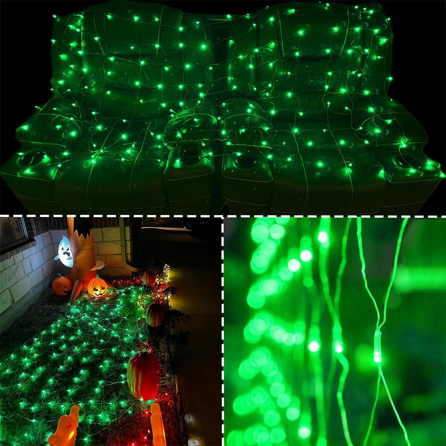 WATERGLIDE 12FT x 5FT Outdoor Christmas Net Lights - 360 LED Waterproof Mesh String Light with 8 Modes | Perfect for Garden & Party Decor