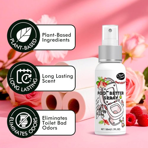 Clean-n-Fresh Toilet Spray Variety Pack | 5 Travel Essentials - Citrus, Hibiscus, Lavender, Eucalyptus, Beach Coco - 1.7 Fl Oz Each