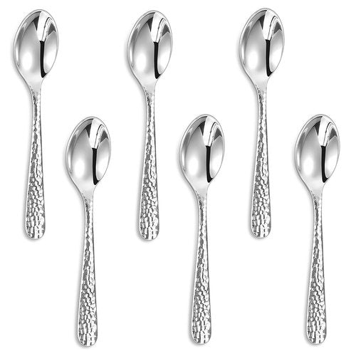 KEAWELL Premium Louise Hammered Coffee Spoons, 18/10 Stainless Steel, 4.4-Inch Demitasse Espresso Size, Brightly Mirror Polished, Set of 12, Dishwasher Safe (12, 4.4 inches)
