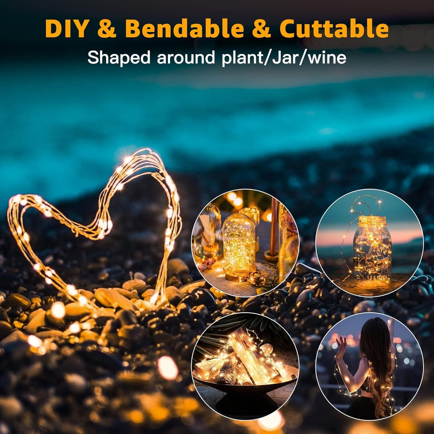 Skiennix 12 Pack Fairy Lights - Battery Operated 7ft Mini String Lights for Weddings & Decor | Warm White & Cool White