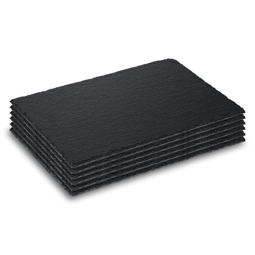 Sisson Distribution Premium Slate Cheese Board Set - 6 x 10"x8" Black Serving Platters for Meat, Cheese, Appetizers & Parties - Elegant Stone Trays for Housewarming Gifts & Entertaining