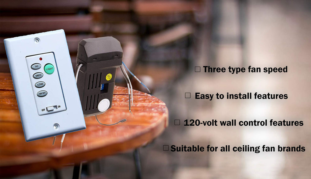 Dysmio Ceiling Fan and Light Wall Control Ceiling Fan Remote Control Kits with Adjustable Speed and Light dimmer- Pack of 2