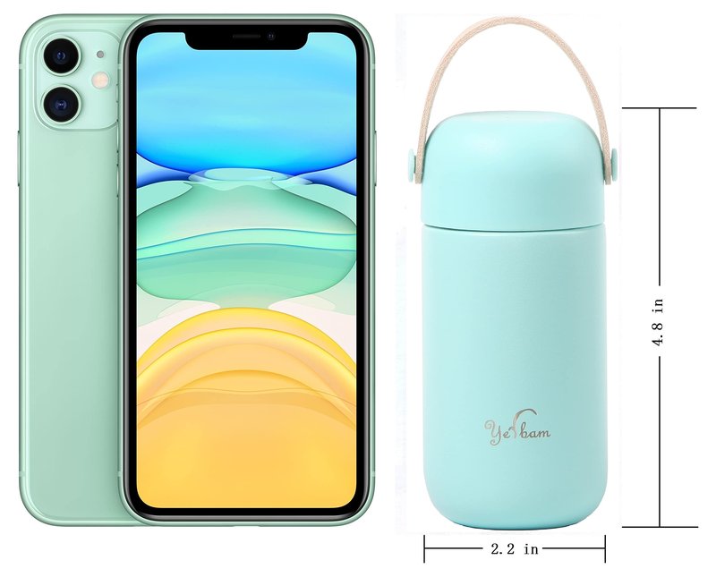 Yerbam 5.5oz Mini Tumbler Stainless Steel Vacuum Insulated Water Bottle Double Wall Thermos Flask Small Size BPA Free Leakproof (Blue-bubble gum Combo)