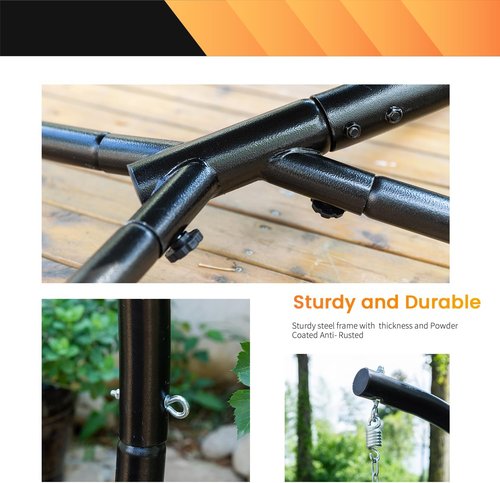 FDW Hammock Chair Stand - Heavy Duty Steel Construction for Hanging Hammocks | 400 LBS Capacity, 360° Rotation