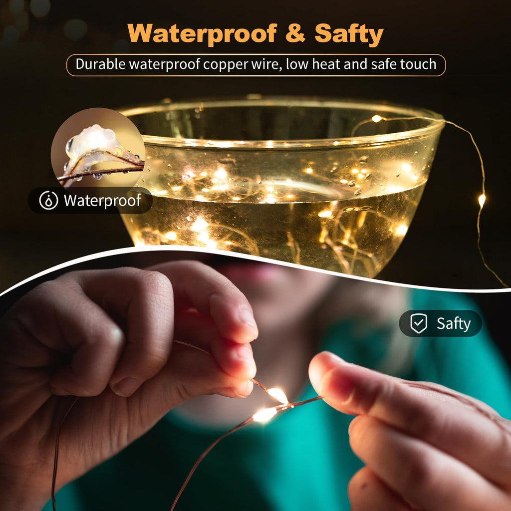 Skiennix 30 Pack LED Fairy Lights - 7FT Waterproof Mini Twinkle String Lights | Battery Operated Warm White for Parties & Decor