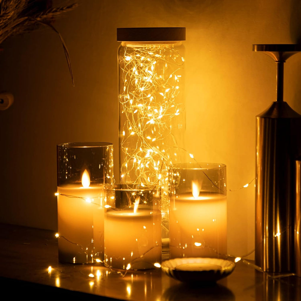 Skiennix 12 Pack Fairy String Lights - 7ft Waterproof Copper Wire with 20 LEDs | Warm White for Weddings & Parties