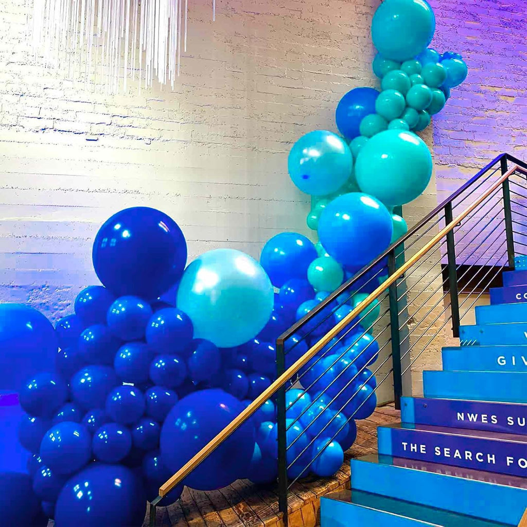 PartyWoo Royal Blue Balloons - 100-Piece Pack with Various Sizes for Baby Shower & Graduation Decor | Dark Blue Balloon Arch Kit