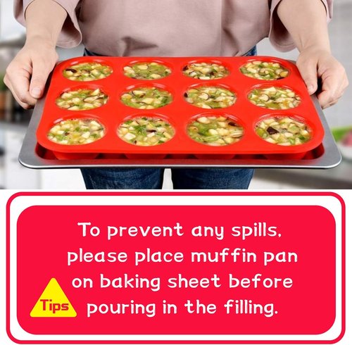 CAKETIME Silicone Muffin Pan - Nonstick 12-Cup Baking Mold for Perfect Cupcakes | Regular Size