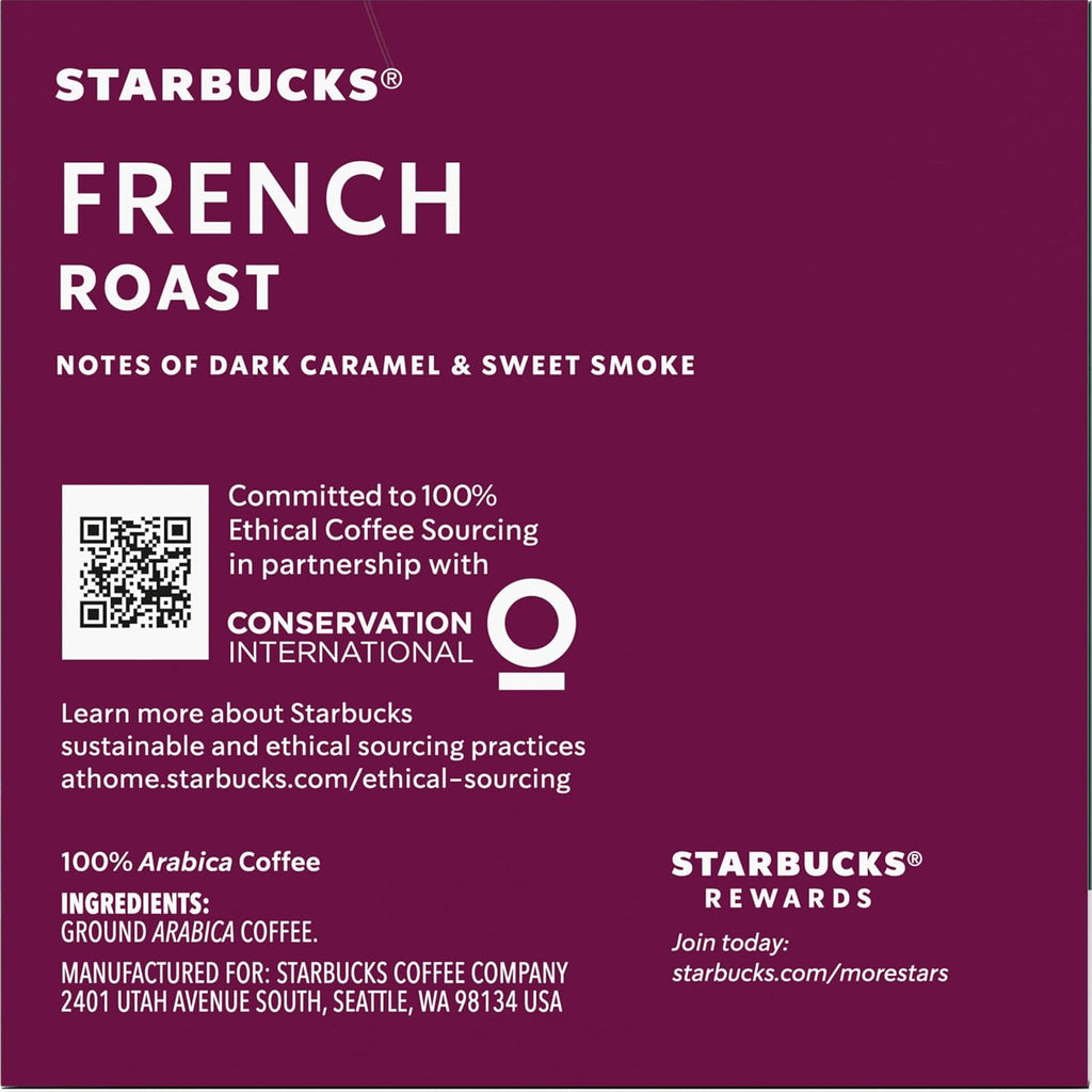 Starbucks French Roast K-Cup Pods - Bold Flavor, 10 Count Pack