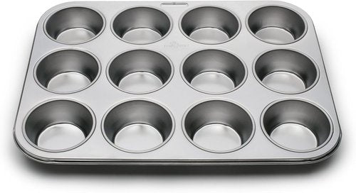 Fox Run Muffin Pan - 12-Cup Stainless Steel Bakeware for Perfect Muffins & Cupcakes