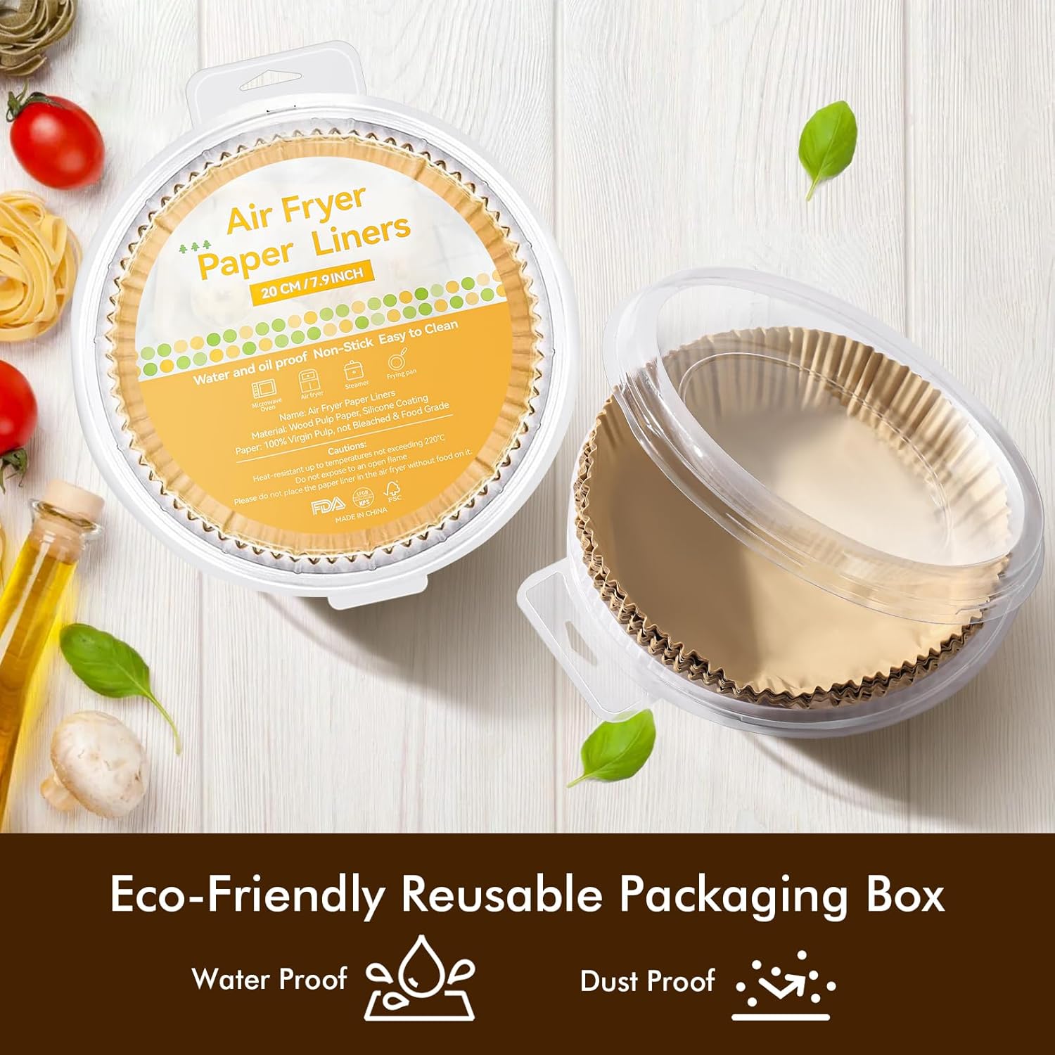 Ninja | 100PCS Non-Stick Disposable Parchment Paper - Easy Clean for 8-Inch Air Fryers