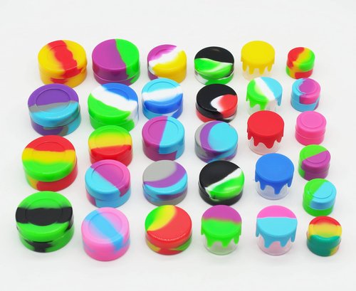 KUVIS 2ml 4ml 5ml 6ml 7ml Silicone Containers Concentrate Sealed Non-stick Jars For Sauces, Dressing, Creams, Cosmetics and Kitchen Multi-use (30PCS)