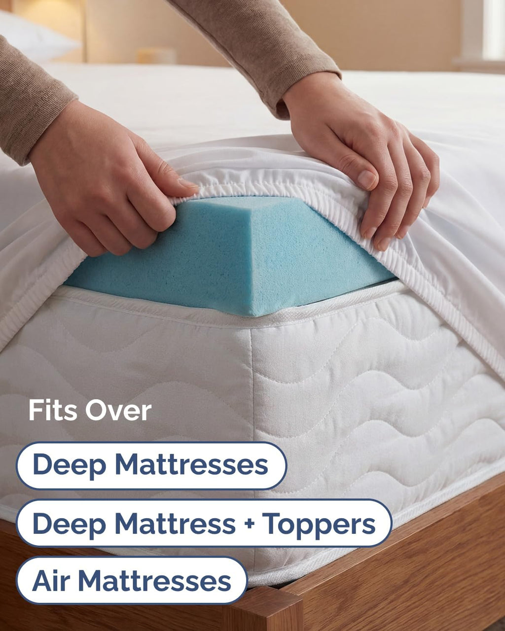 Skiennix Extra Deep Twin XL Sheet Set | 4-Piece Breathable Cooling Sheets - Luxury Hotel Quality - Soft & Wrinkle-Free - White