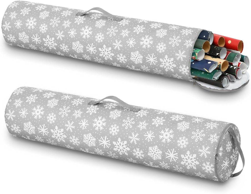 Xuniea Christmas Wrapping Paper Storage Bags - 40 Inch Snowflake Organizer for Crafts & Gifts