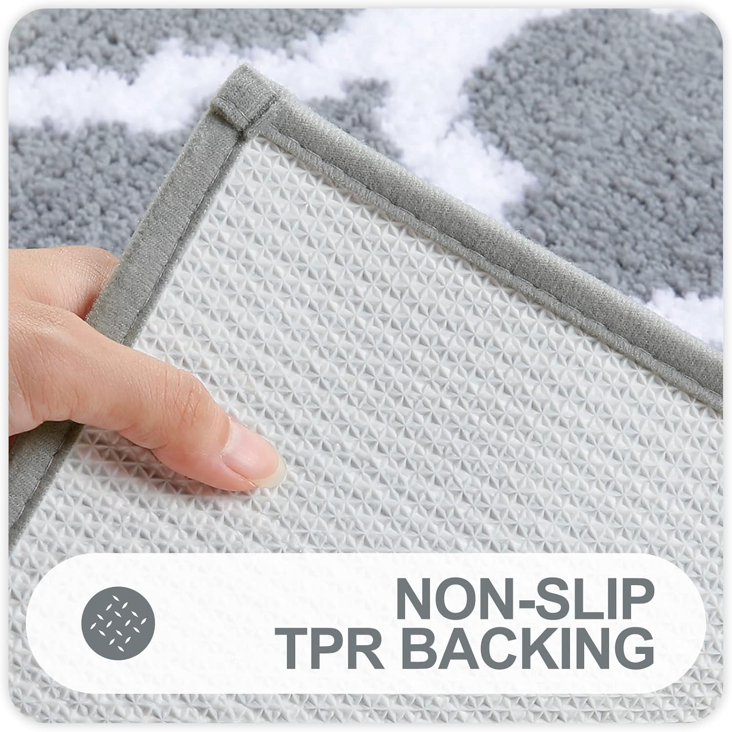 OLANLY Bathroom Rugs - Soft, Absorbent Microfiber Non-Slip Mats | 24x16 Inches, Grey