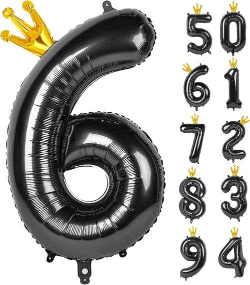 Black 40-Inch Number 6 Balloon by [Brand Name] - Perfect for Wednesday Birthday Party Decorations