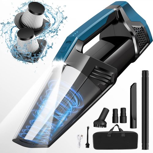 Blestan Cordless Car Vacuum - Lightweight Handheld Cleaner with LED Light | Ideal for Home, Office & Pet Hair