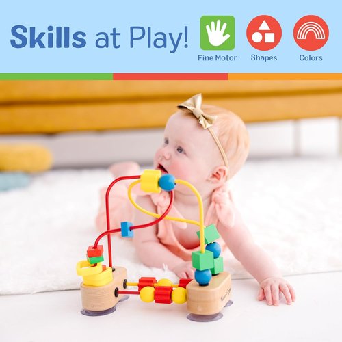 Melissa & Doug First Bead Maze - Educational Wooden Toy with Suction Cups for Toddlers Ages 1+