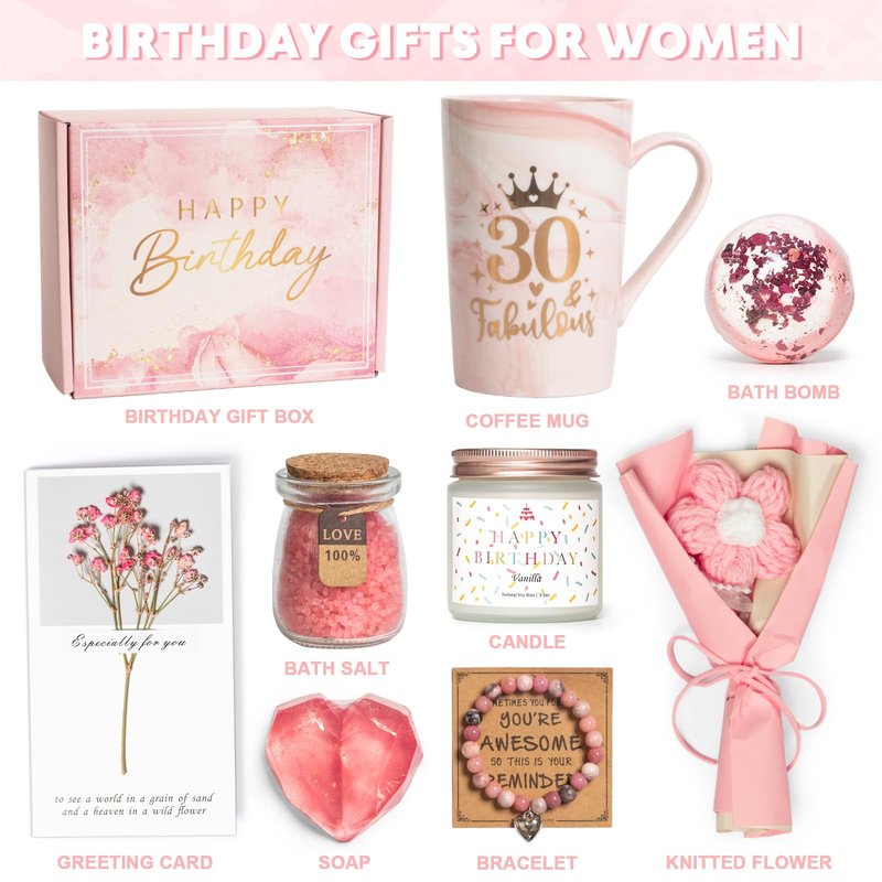 60th Birthday Gifts for Women, Happy 60 Year Old Birthday Gift Ideas Decorations for Her Grandma Mom Sister Woman Friends Aunt Wife, Pink 60 Fabulous Ceramic Marble Mug 14Oz, Turning Sixty Baskets