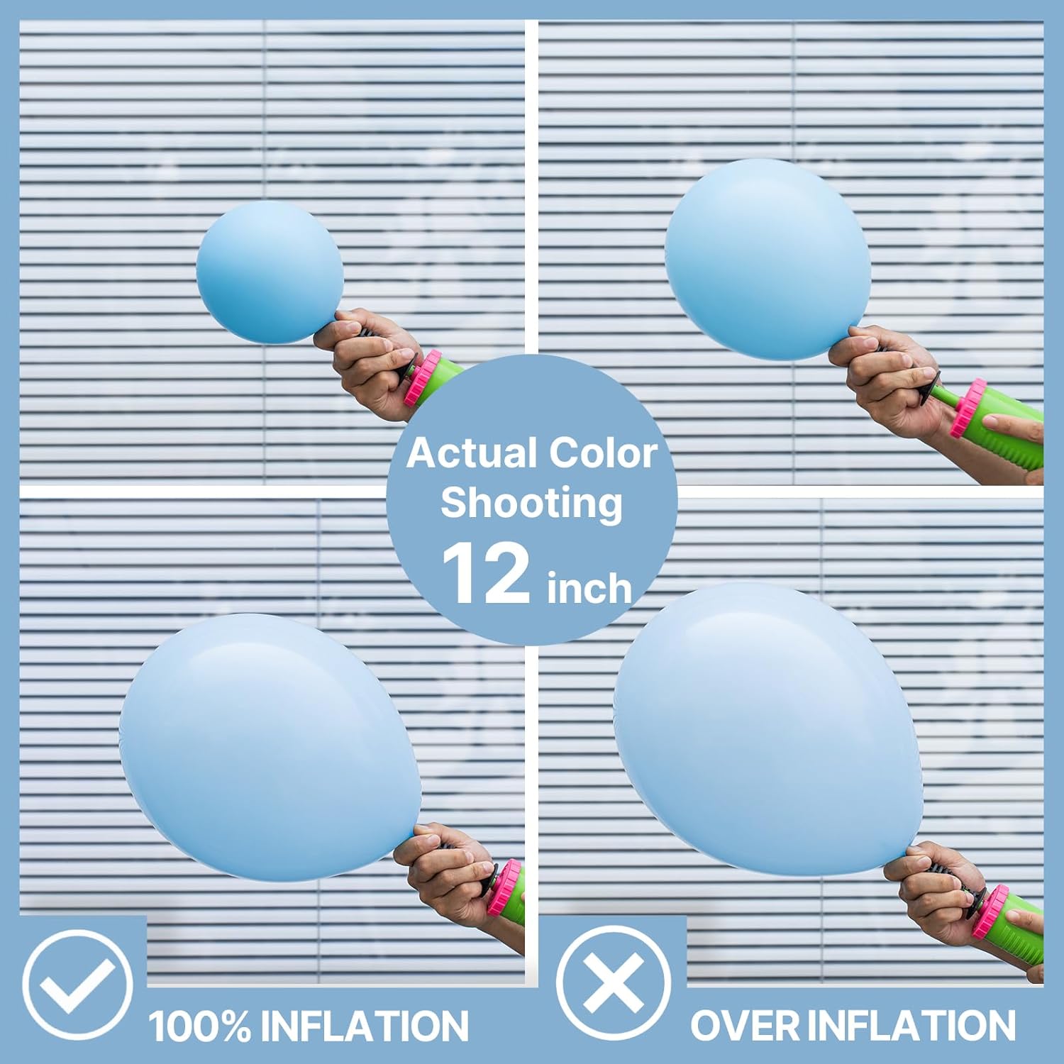 PartyWoo Blue Balloons - 100pcs 12 Inch Latex Helium Balloons for Birthday & Events