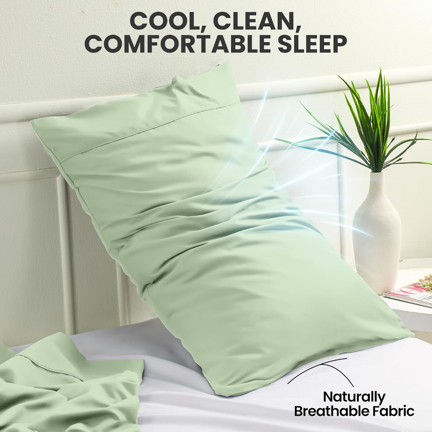 Utopia Bedding Pillow Cases | Soft Brushed Microfiber 2-Pack - Oeko-TEX Certified, 20x26 Inches (Sage)