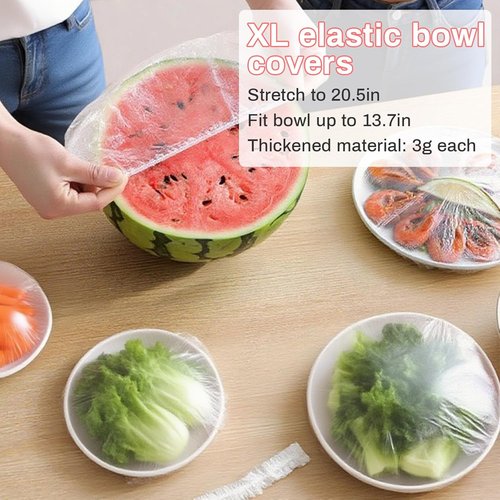 MAQIHAN 100 Extra Large Bowl Covers - Reusable Plastic Wrap for Sourdough Bread Baking & Food Storage