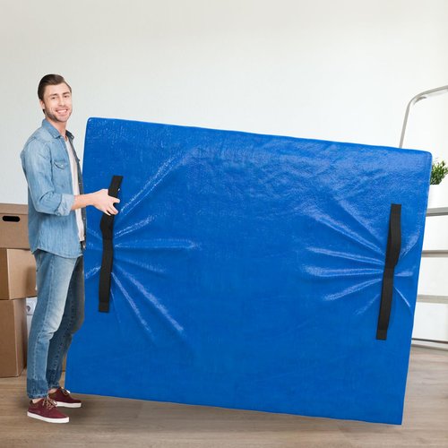 Rilelola Mattress Bags for Moving, Reusable Heavy Duty Moving Supplies, Premium Mattress Protector with 8 Sturdy Handles, Durable Zipper & Waterproof Protection for Moving & Storage, King Size-2 Pack