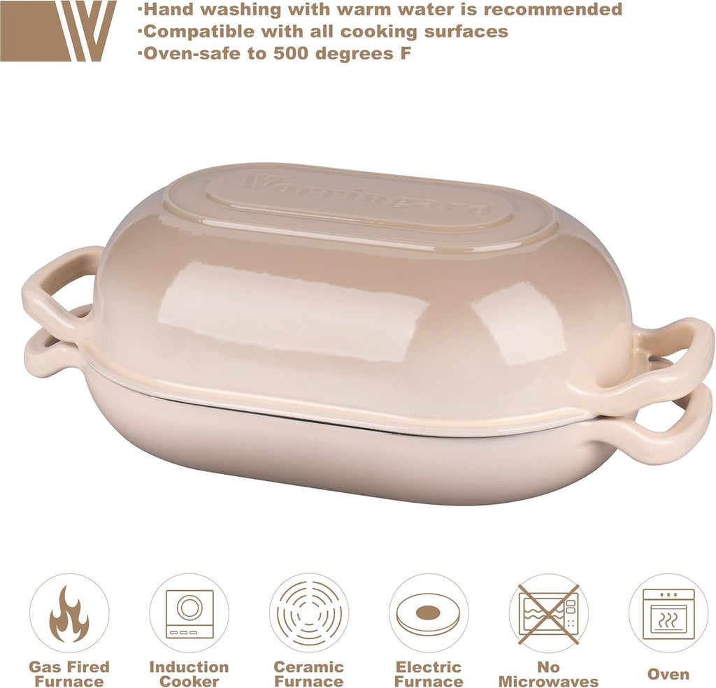 VORRINGARD Enameled Cast Iron Dutch Oven - 5QT Sourdough Bread Pan with Lid | Ideal for Homemade Baking