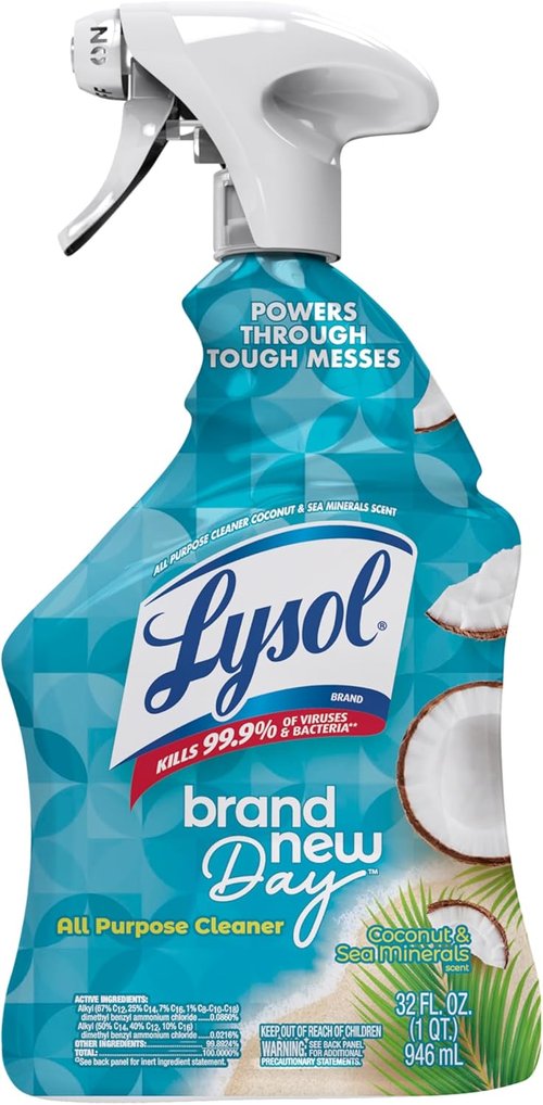 Lysol All-Purpose Cleaner Spray - Multi-Purpose Disinfectant for Kitchen & Bathroom - Coconut & Sea Minerals, 32 Fl Oz