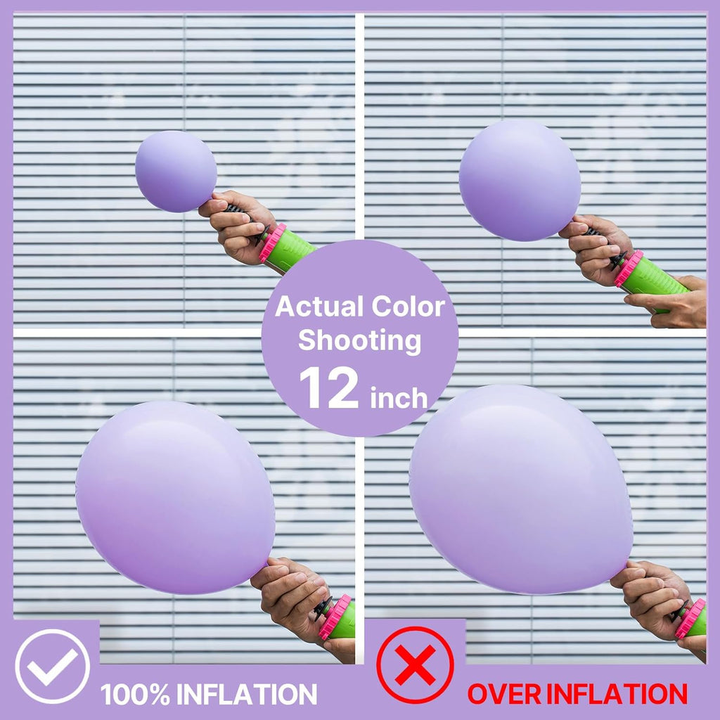 PartyWoo Lavender Balloons - 12 Inch Light Pastel Purple Latex Helium Balloons | 101pcs for Celebrations