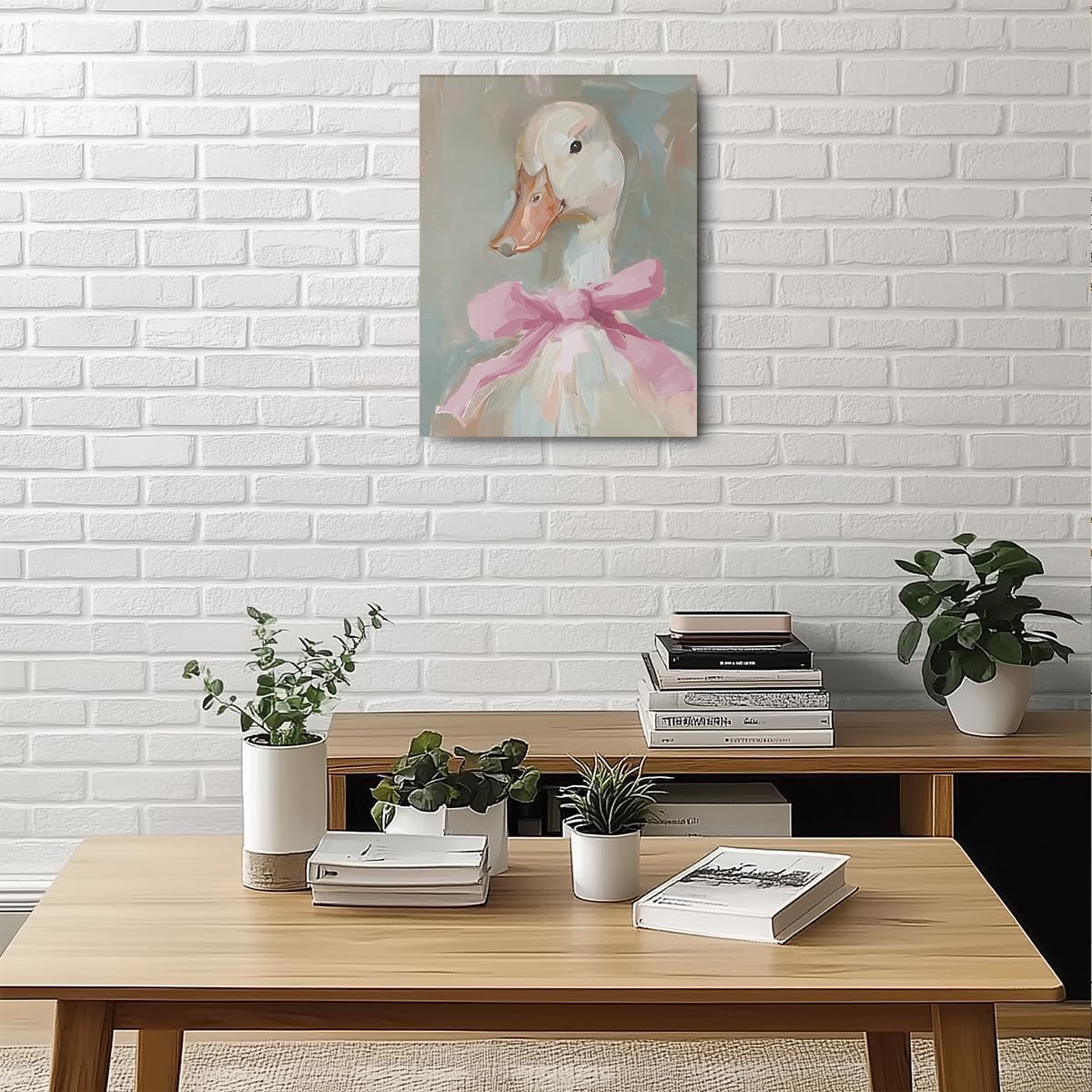 Regine Switzerland Cute Duck Canvas Wall Art - Framed Aesthetic Decor for Animal Lovers | 11.5x15 In