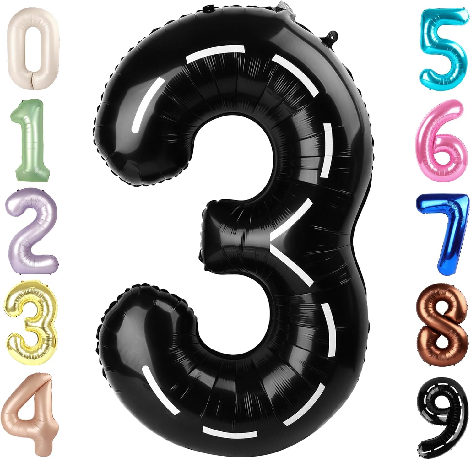 Numbers Balloon - 40 Inch Large Black Balloon for 3rd Birthday Decor | Perfect for Party Decorations