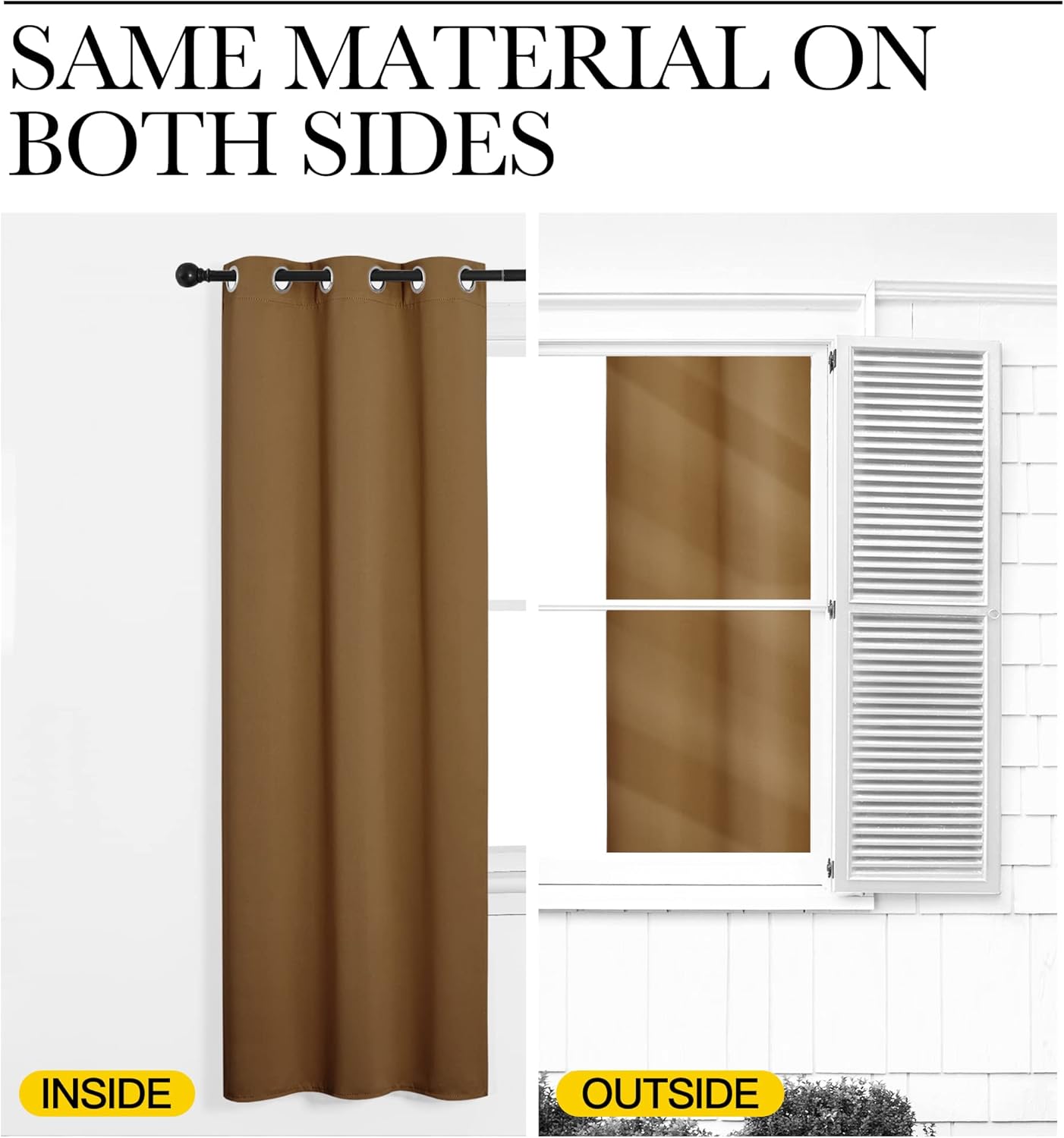 NICETOWN Blackout Curtains - Noise Reducing & Draft Blocking | 45-Inch Length, Gold Brown (2 Panels)